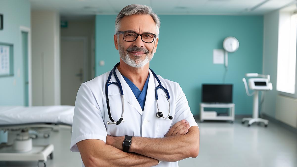 health-portrait-mature-man-with-arms-crossed-hospital-healthcare_80380500
