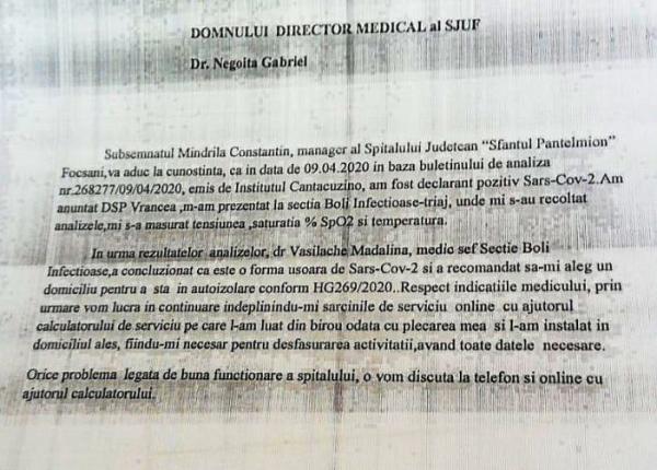 scandal la sju foc ani managerul infectat internat cu for a el sus ine ca e abuz ministrul tataru spune ca managerul ar fi fugit