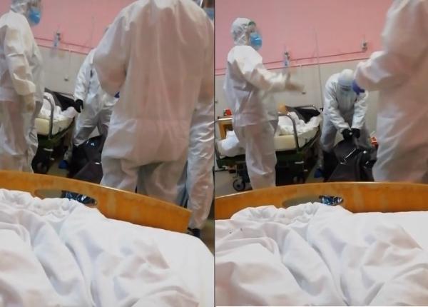 imagini socante femeie moarta de covid pusa intr un sac de fata cu celelalte paciente