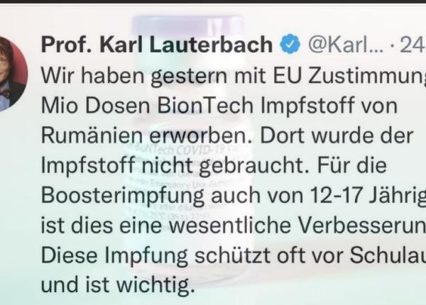 ministrul sanatatii din germania anuntul saptamanii am cumparat 5 milioane de doze de vaccin de la romania acolo nu e nevoie de el