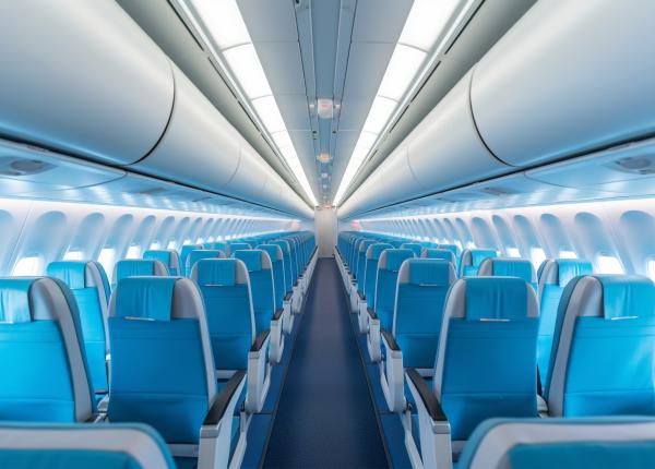 de ce scaunele din avion sunt albastre
