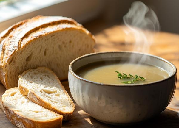 cum salvezi supa prea sarata cu o felie de paine