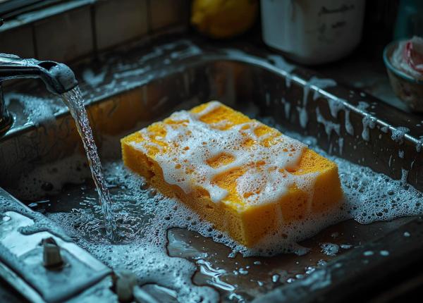 de ce nu trebuie lasat buretele de vase in chiuveta