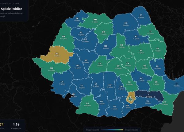 harta spitalelor publice din romania judetele cu cele mai multe unitati sanitare si unde sunt cele mai putine